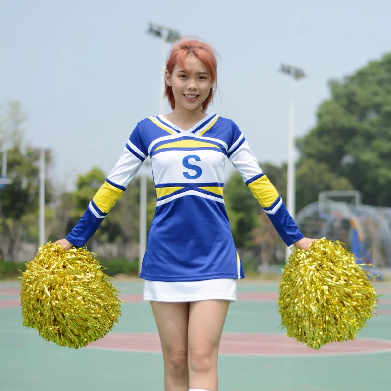 

2019 New Style Fitness Exercise Adult Female Cheerleading Performance Set Youth Vitality Square Dance Clothes Game Costume
