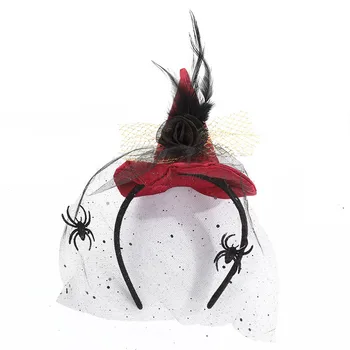 

Girl Women Witch Top Hat Veil Headband Halloween Decoration Bachelorette Party Decorations Kids Adult Christmas Favors Props