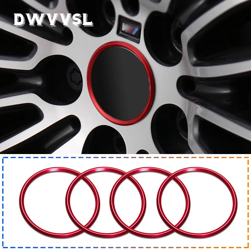 

4 pcs car wheel center hub ring decoration trim for bmw f10 f11 f30 f32 universal high quality aluminum alloy car hub trim box