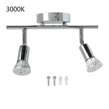 

Dual-head Rotational Spotlight Ceiling Bar Light Fitting Fixture GU10 Satin Nickel Indoor Decoration Ceiling Lamp