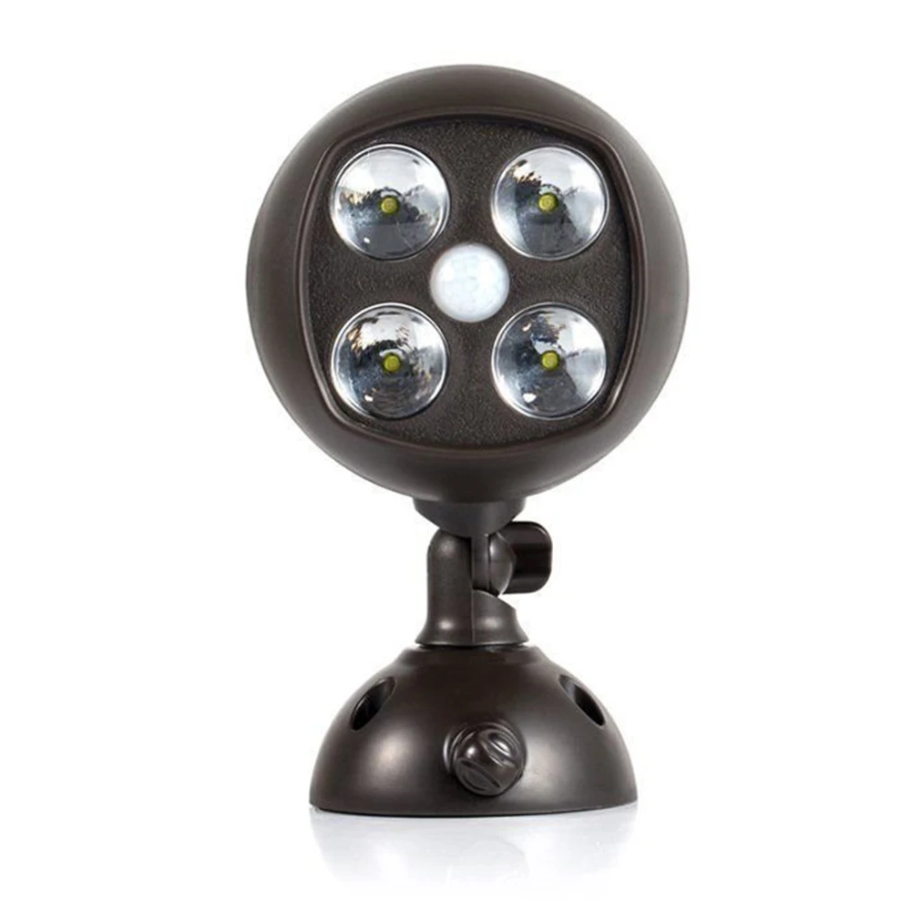 

4LED Outdoor Motion Garden Wall Spotlight Security Sensor Waterproof Walkways Battery Powered
