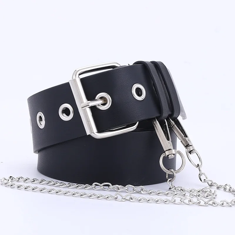 

Chain Single Row Punk Waistband Women's Decorative Air Hole Fashion Lanyard with 2020 European and American New Style