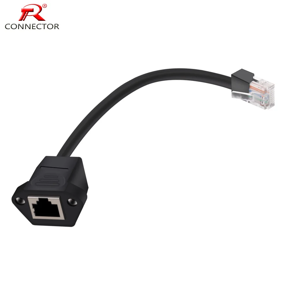8p8c RJ45 Кабельный разъем щит типа мужчин и женщин с 15 см кабелем PA6 пластик + медь