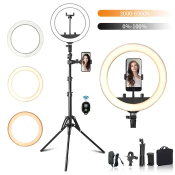 

12" Professional LED Ring Light with Stand USB Photographic Selfie Ring Lamp with Tripod Phone Holder for YouTube Live Studio