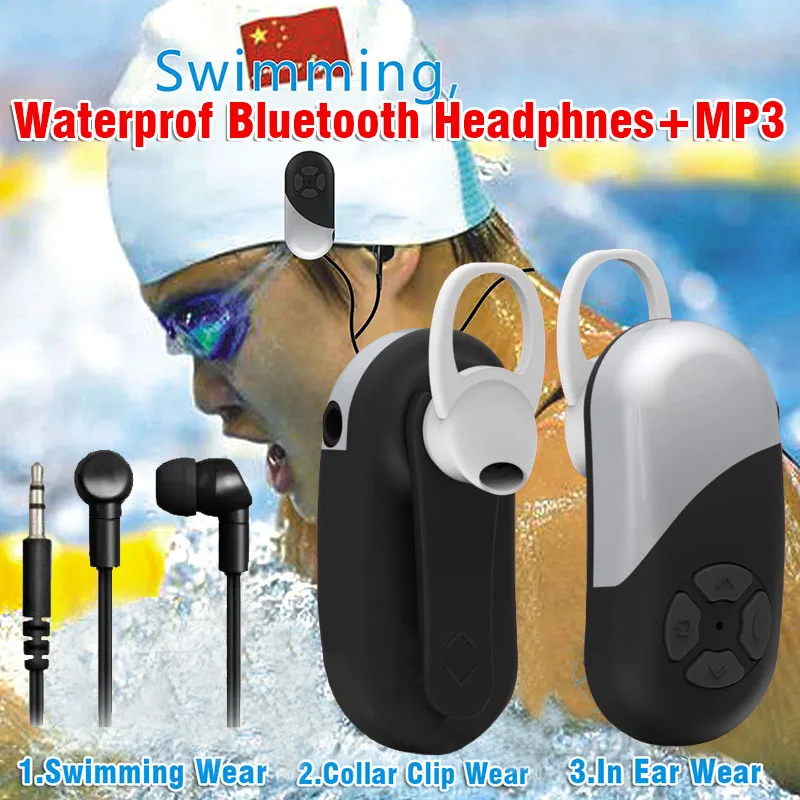 

Bluetooth Headset Wireless Earphones MP3 Player 8GB IPX8 Waterproof Swimming/Driving/Running/Work/Walk For Smartphone Headphones