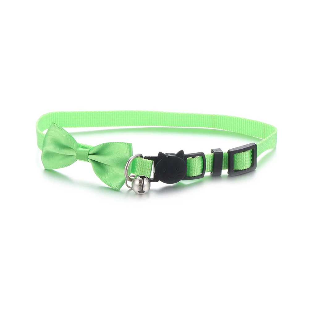 Light green 9 цветов, нейлоновый ошейник для кошек и собак, регулируемая безопасная Пряжка, ошейник, ожерелье, ошейники с принтом, товары для дома для домашних животных - Цвет: Light green