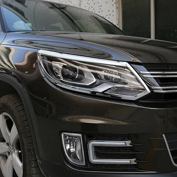 

For Volkswagen Tiguan 2010-2012 2013 ABS Chrome Front Head Light Lamp Cover Headlight Frame Trim Protector Car Styling Accessory