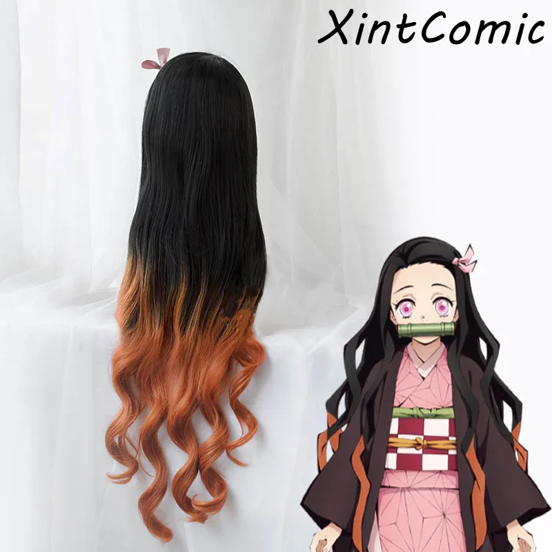 Аниме Cosroad Nezuko Tanjirou камадо парики демон убийца Kimetsu без Yaiba Косплэй парики реквизит Zenitsu Agatsuma золотой короткие волосы