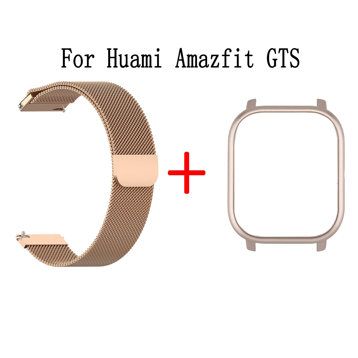 Для Xiaomi Huami Amazfit GTS Smart Watch Band 2в1 металлический браслет+ PC чехол для Amazfit GTS Миланский ремешок на запястье защитный чехол