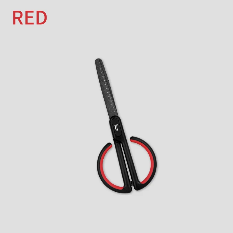 Xiaomi Fizz возможностями антипригара ножницы со шкалой для Офис Школа Студент Стационарные ножниц бытовых лента для безопасности Сделай сам Лента приклеивается к сдвиг СНиП - Цвет: Красный