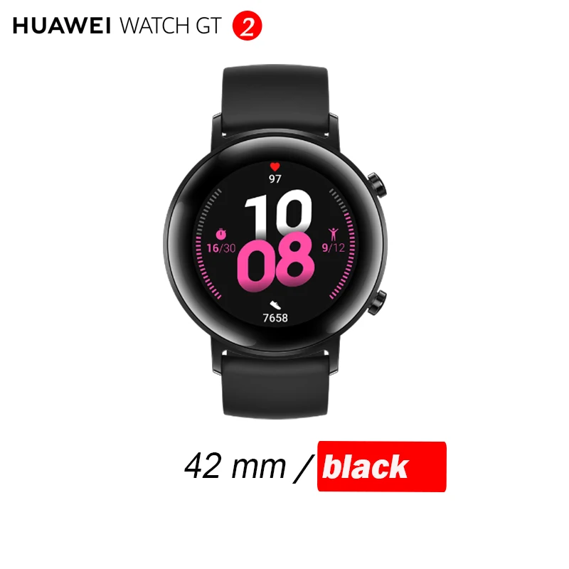 42 mm sport black Huawei Watch GT 2, умные часы, измеритель уровня кислорода в крови, spo2, Bluetooth, умные часы, 5,1, для телефонных звонков, трекер сердечного ритма, для Android, iOS - Цвет: 42 mm sport black
