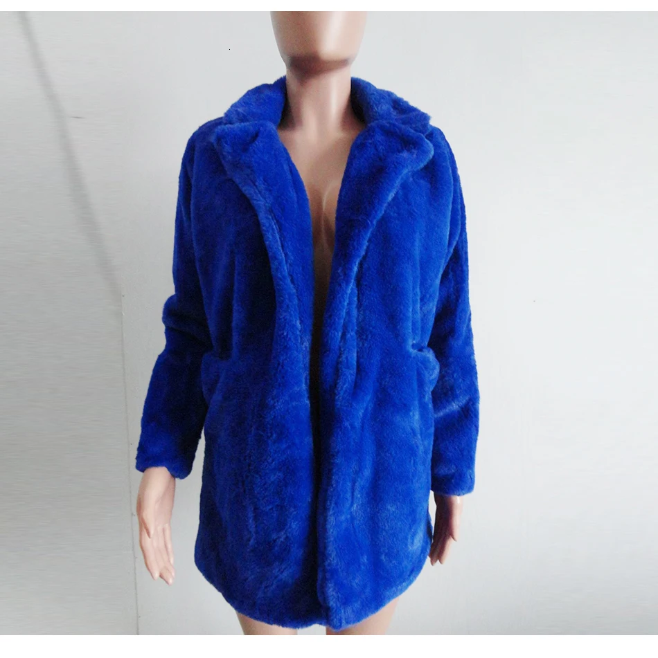 3xl плюс размер плотное пальто с мехом женские зимние теплые свободные Плюшевые Пушистые пальто с длинным рукавом из искусственного меха женская модная однотонная верхняя одежда