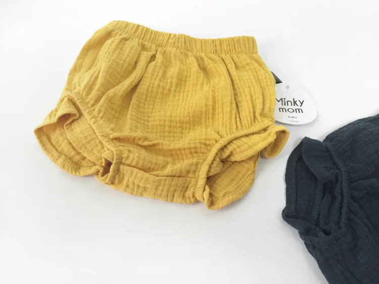 Minkymom/детская одежда из Южной Кореи; хлопковые двухслойные газовые брюки для маленьких мальчиков и девочек; треугольные брюки