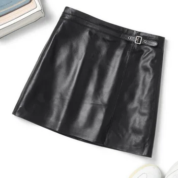 

Women's Skirts Black Mini Skirt Sexy Genuine Leather Skirt for Women 100% Sheepskin Autumn 2020 Femme Jupes G705 Pph1863