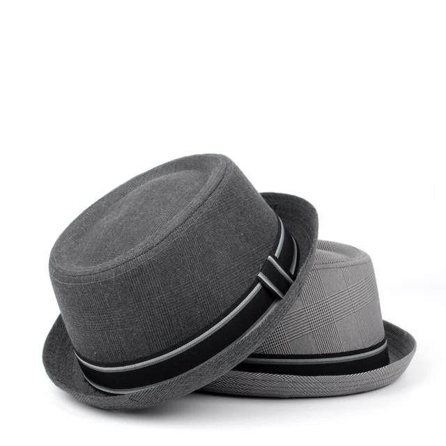 Pork Pie Estivo Wholesale Pork Pie Cotton Fedora Hat: Gray, S/M