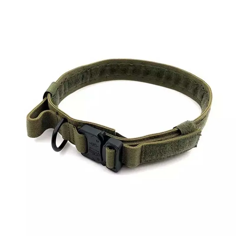 Армейский зеленый 1Pcs Adjustable Safety Dogs Collars Nylon Pet Dog Cobra Buckle Neck Strap Large Medium Dog Training Harness Collar Pet Products - Цвет: Армейский зеленый