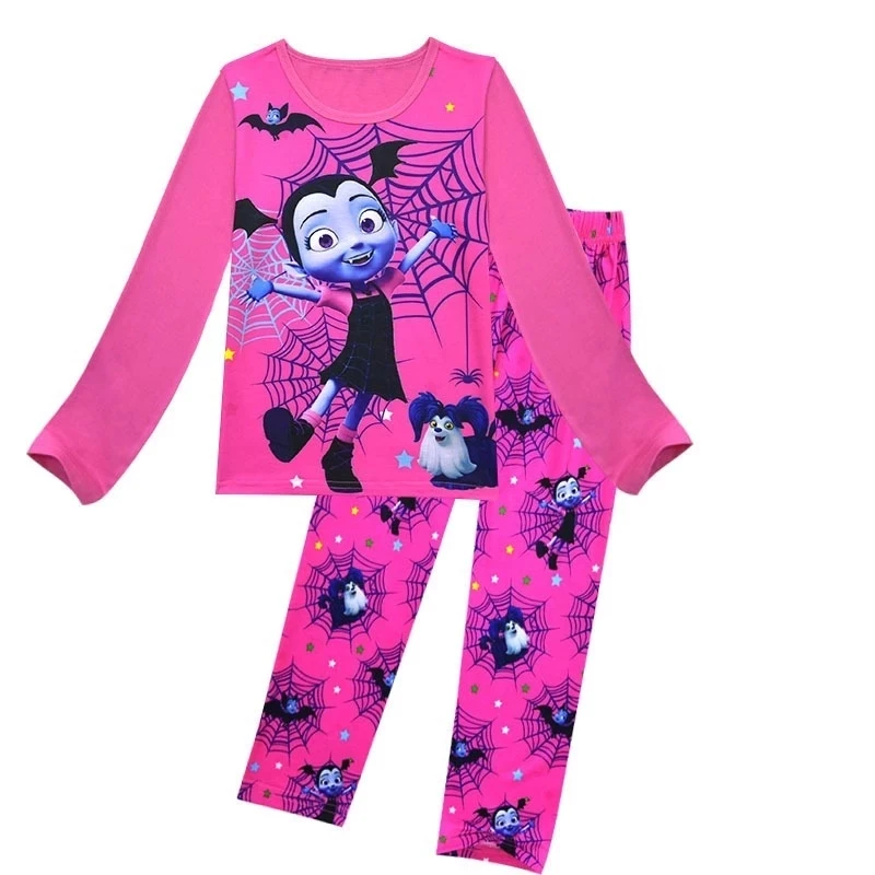 kids girls pajamas sets vampirina pyjamas kids pijama vampirin sleepwear home clothing cartoon Baby pijama set Halloween clothes cosplay costume halloween dress outfit