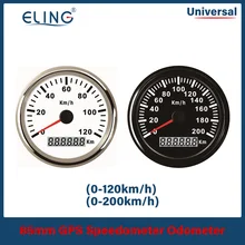 ELING Universal 85mm 120 km/h 200 km/h prędkościomierz GPS wskaźnik prędkości 12V 24V czerwone podświetlenie IP67 wodoodporny dla samochodów ciężarowych motocykl