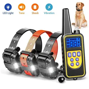 

Dog Shock Training Collar Remote Control Pet Trainer Waterproof Electronic LCD Light 800 m