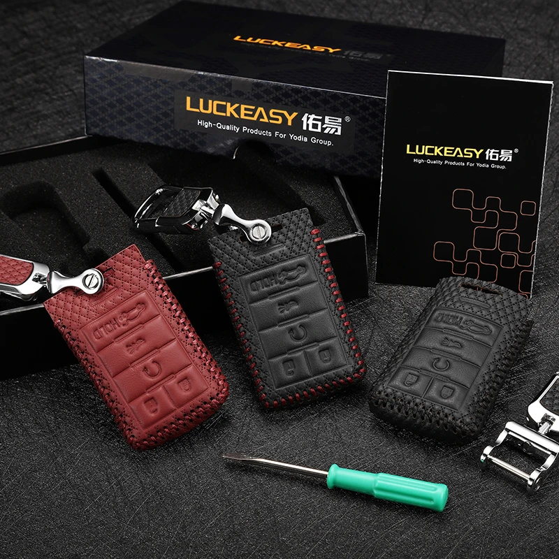 Luckeasy кожаный чехол для ключей Cadillac XTS ATSL SLS CTS XTS SRX 2013 5 кнопочный пульт дистанционного управления чехол G3