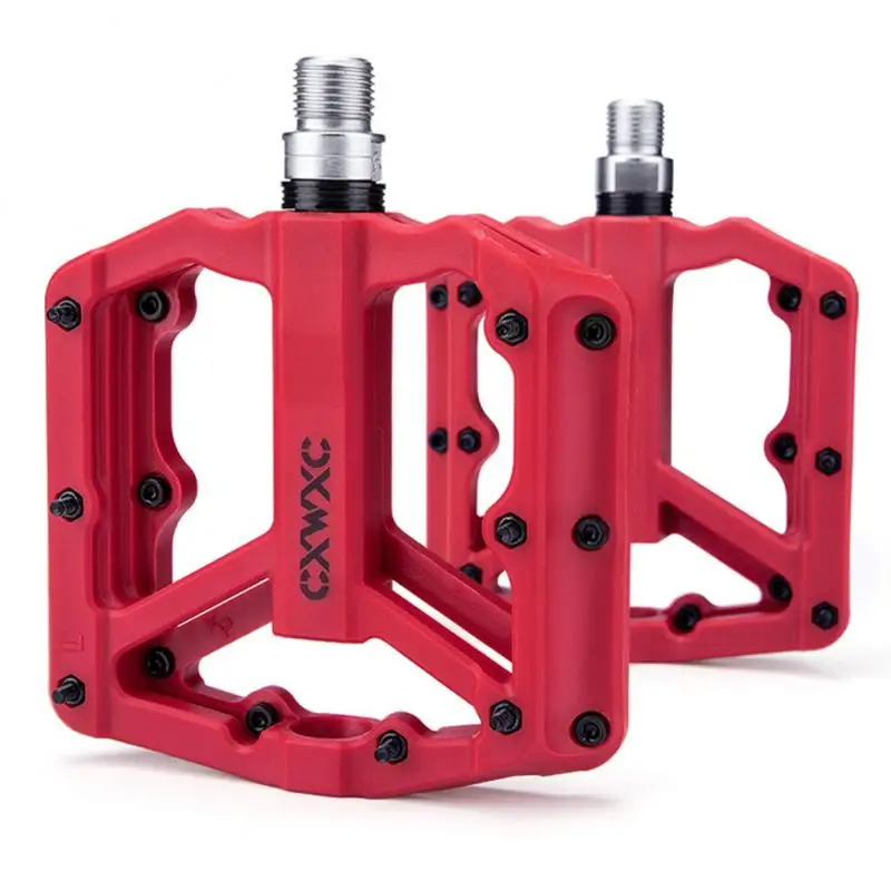 CXWXC Bicycle Nylon Pedals Triple Perrin Sealed Bearing Wide Area Anti slip Spike Foot MTB Pedal