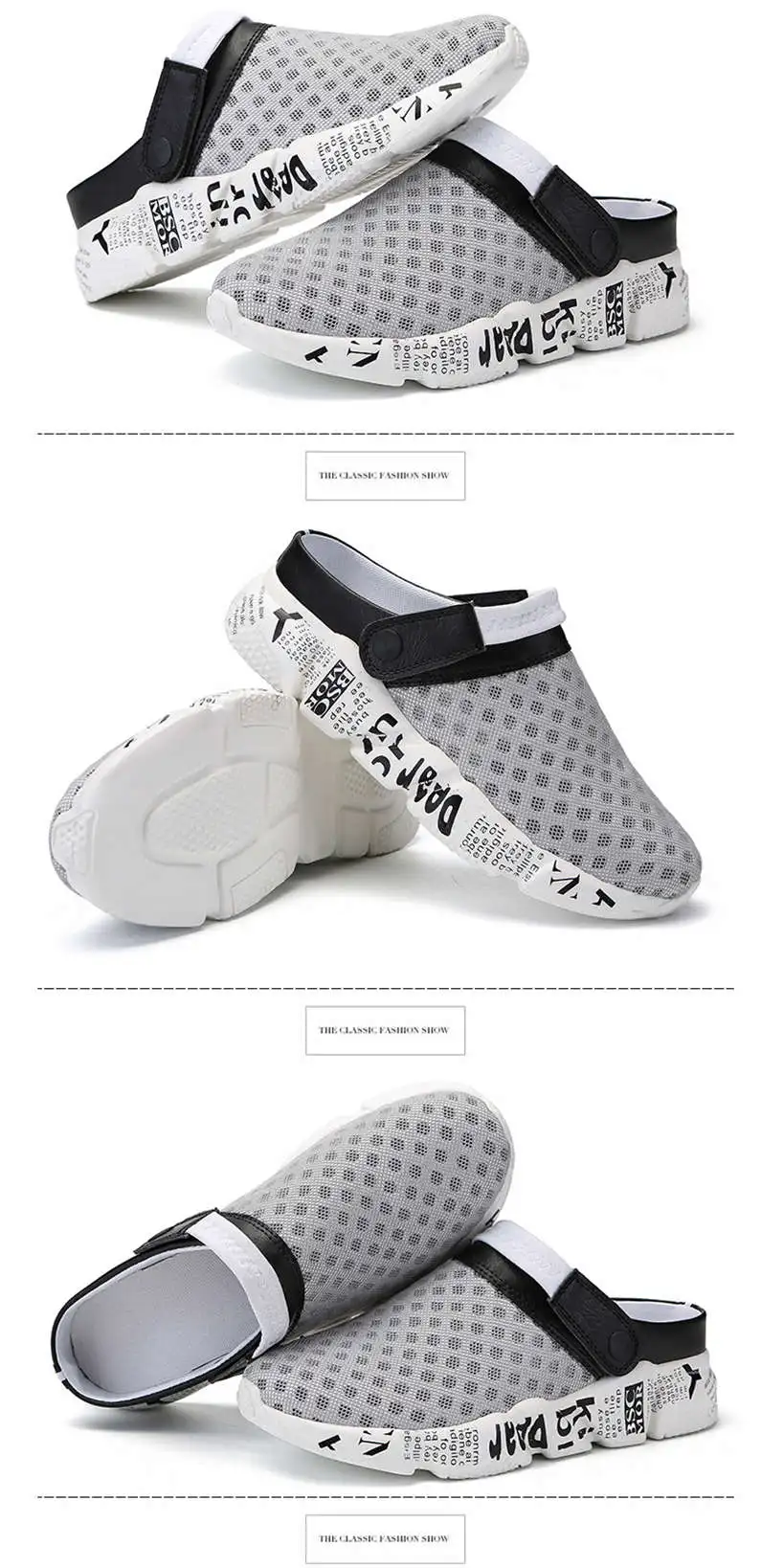 Comfort Men Shoes Casual Big Size Men's Home Slippers Fashion Mesh Soft Summer Sandals Crock Fishing Quick-drying Man Slipper B1