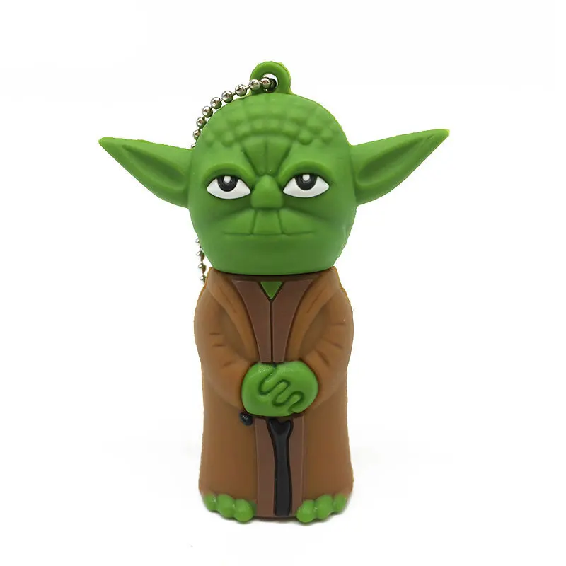 USB Flash Drive 64G Star Wars Pen Drive 32GB Pendrive 16GB R2D2 Darth Vinda 8GB 4GB Maul Bounty Hunter USB2.0 Memory Stick Drive - Цвет: Yoda