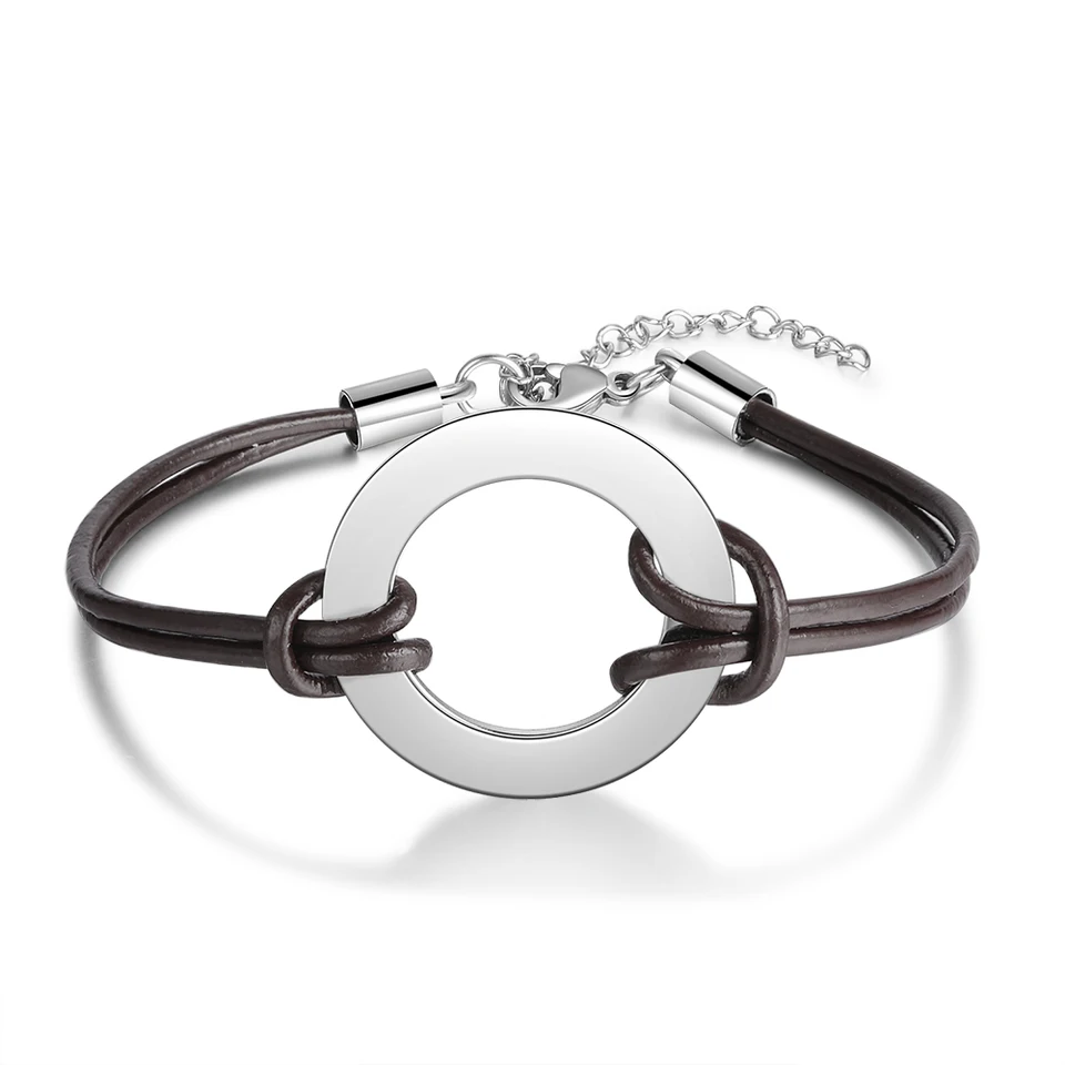 Personalized Stainless Steel Circle Bracelet for Everyone
