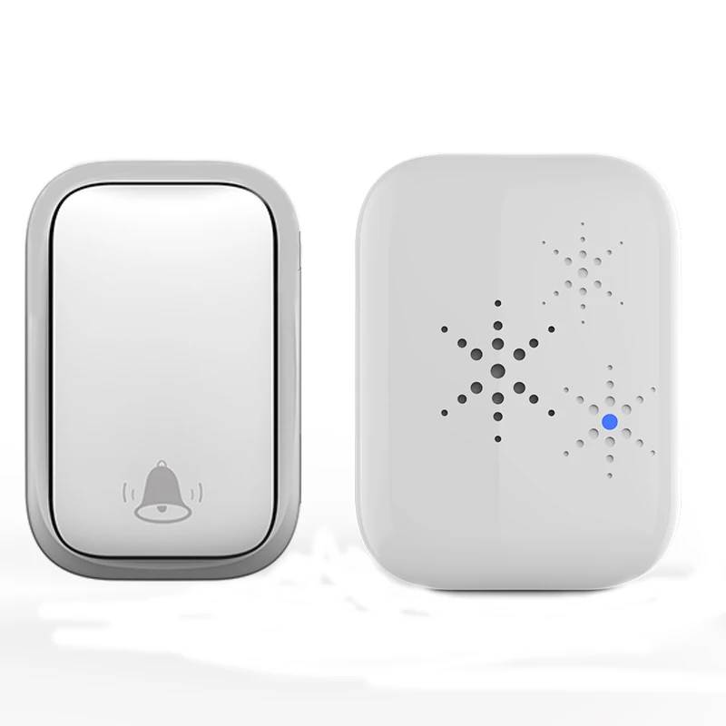 Timbre inalámbrico sin batería, Timbre de puerta inteligente autoalimentado, resistente al agua, aro inalámbrico para el hogar