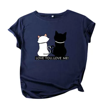 

Women's Tshirts Summer Cute Cats Printed Funny T Shirt Casual Short Sleeve Top T-shirt 2020 New mujer camisetas женские футболки