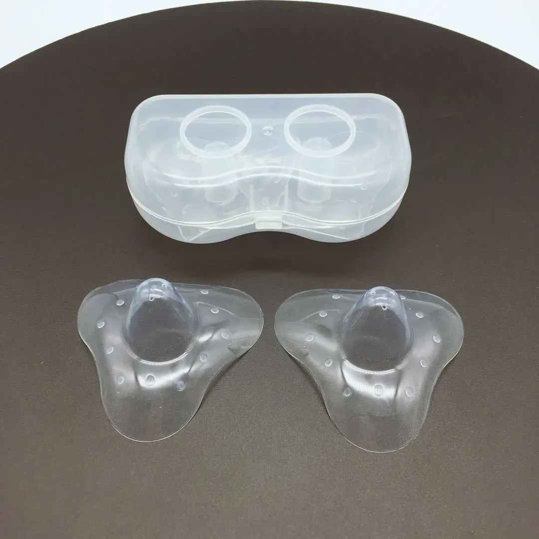2Pcs=1pair silicone breathable nipple protector breastfeeding mother nipple shield protective cover breast milk extractor nipple