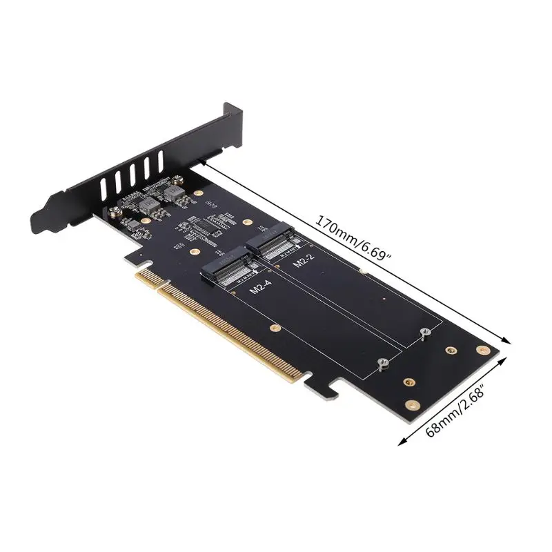 Адаптер M.2 X16-4X NVME PCIE3.0 GEN3 RAID Card PCI-E VROC RAID nvmex-4