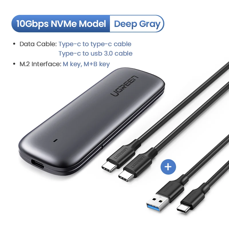 Ugreen m2 ssd. Юсб ugreen ssd m2. case for ssd m.2 nvme ugreen cm353 type-c/usb3.1 black [70532].