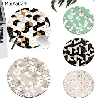 

Maiyaca marble texture seamless pattern design with golden cubes Computer Gaming round Mousemats computer desk mat for gaming