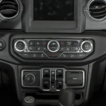 

4pcs Cover Trim Headlight&Air Conditioning Switch Cover Trim For Jeep Wrangler JL 2018 Duable Newest
