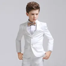 Formal Boys Suits For Wedding Party White Blazers Pants Baptism Children Outfit Kids Costume Gentlemen Teenager Tuxedos Sets,H12