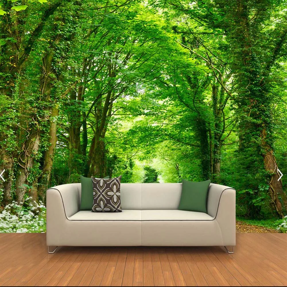 Настенная 3d фотобумага с зеленым деревом природным ландшафтом Настенные обои на