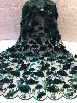 

High Quality 2019 Tulle French Beaded Nigerian Net Lace Fabrics Embroidered Bridal Handmade African Lace Fabric