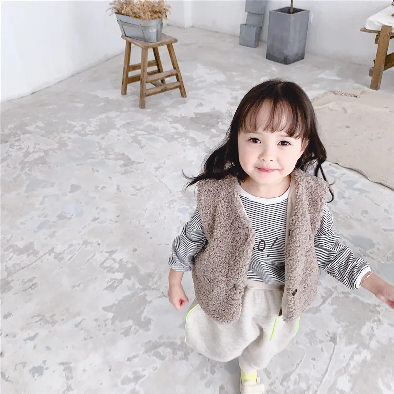 Children Wear Fall/Winter New Girls Korean Stripes Long Thicken T-Shirt Toddler Girl Winter Clothes Kids All Match Tops Tee