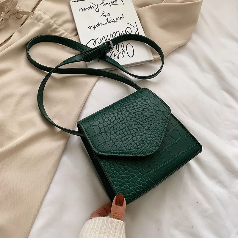 

Autumn And Winter Crocodile Pattern Bag WOMEN'S Bag New Style 2019 Fashion Versatile Shoulder Strap Vintage Crossbody Bag Square