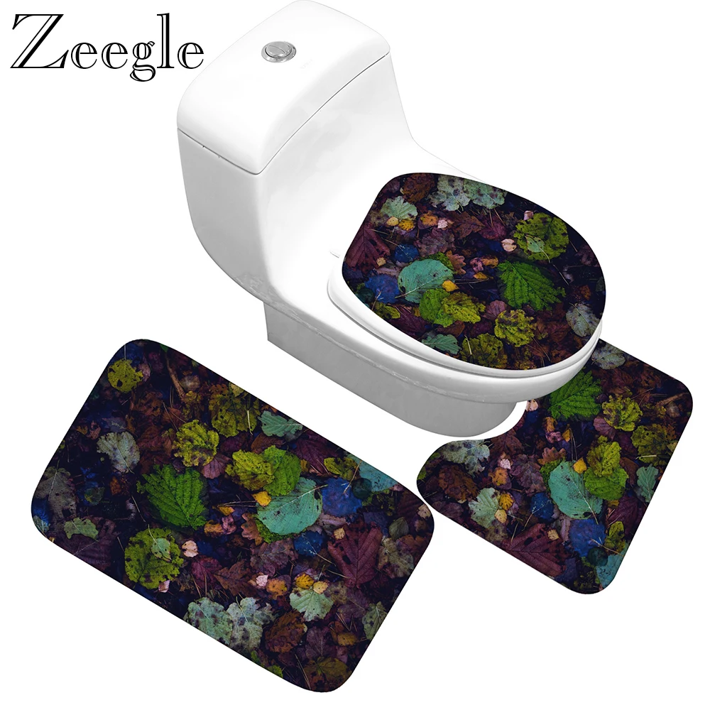 Zeegle 3 шт. набор ковров для ванной Противоскользящий коврик душа 3D кухни