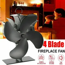 Heat Power Stove Top Fan For Wood Burner Log Burning Fire 4 Blades Eco-Friendly Fan Blades Wood Fireplace Accessories
