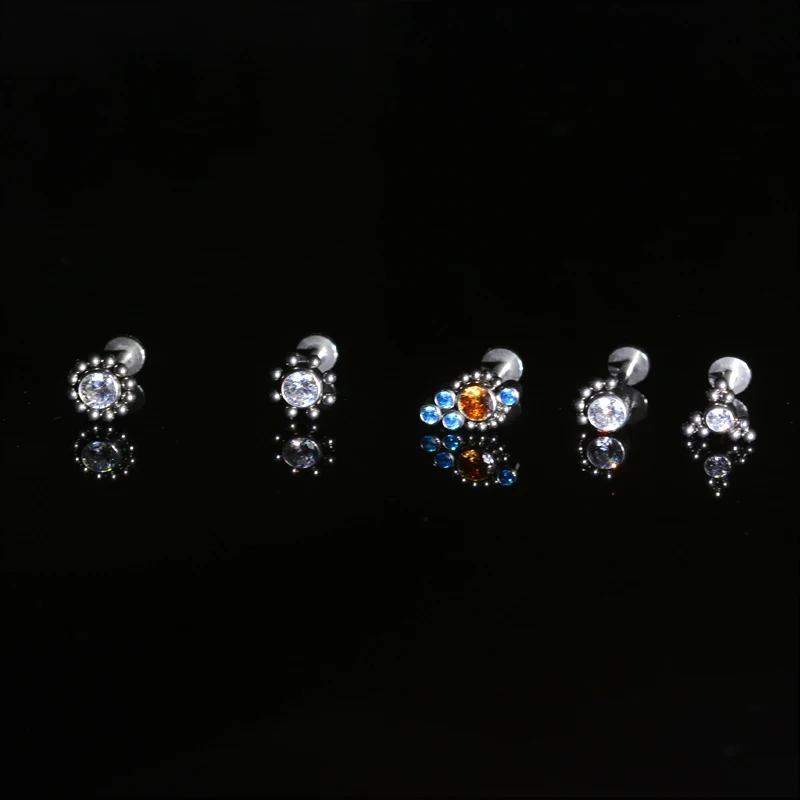 1PC Titanium & Steel Clear CZ Labret Stud Rings Lip Bars Sexy Charming Ear Cartilage Tragus Piercing For Unisex Jewelry 16g - Image 4