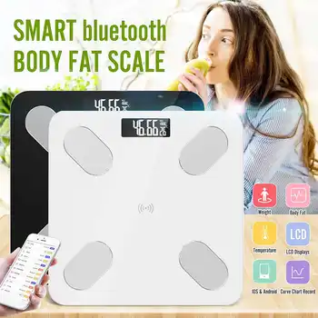 

LCD Electronic Body Fat Scale Smart BMI Scale LED Digital Bathroom Wireless Weight Scale Balance bluetooth APP Android IOS