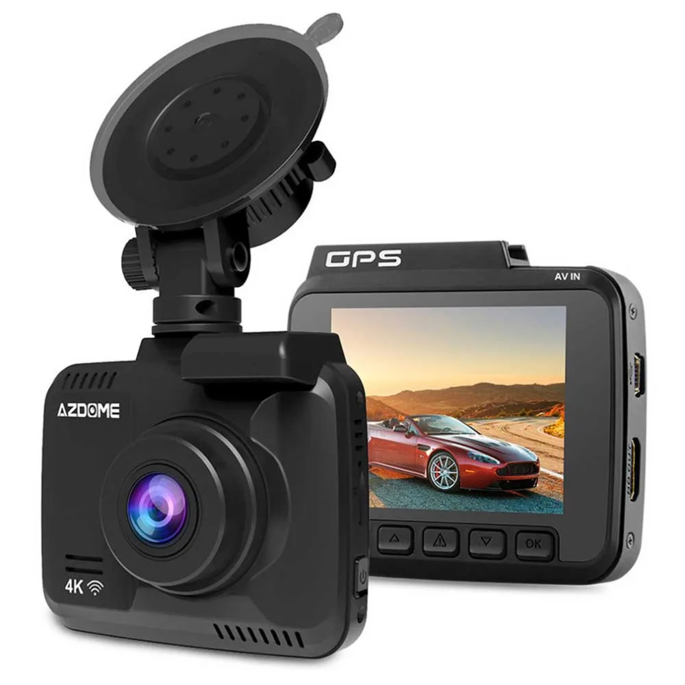 AZDOME Gs63H 4K Встроенный Gps Wifi Автомобильный видеорегистратор для транспорта, с двумя объективами камера заднего вида видеокамера