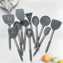 Кухня инструменты силикагель с антипригарным покрытием шпатель не повреждает только горшок кухонная лопатка к высоким температурам Нержавеющая сталь S