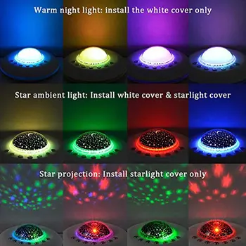 

White Noise Machine Night Light Starry Ambient Light USB Portable Sound Machine For Kids HiFi Nature Sounds Projection Lamp