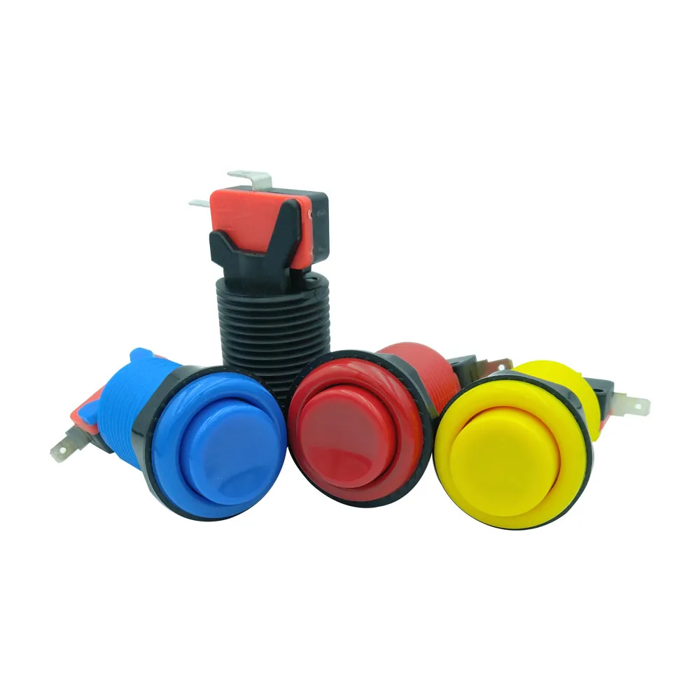

10 pieces factory price high quality American style 28mm mouting push button durable Jamma game mult-color long switch