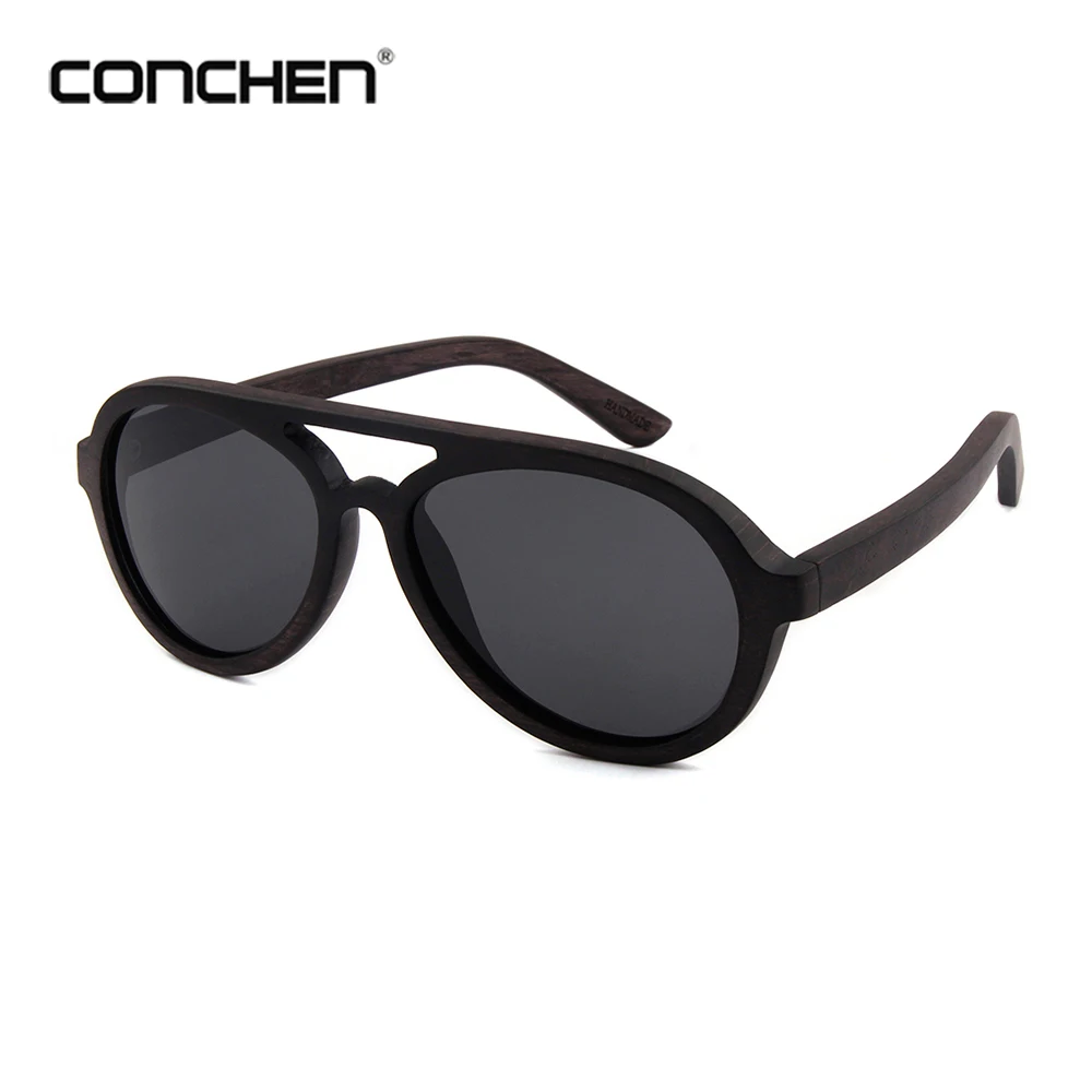 Новые Деревянные солнцезащитные очки CONCHEN 2018 женские модные с зеркальными