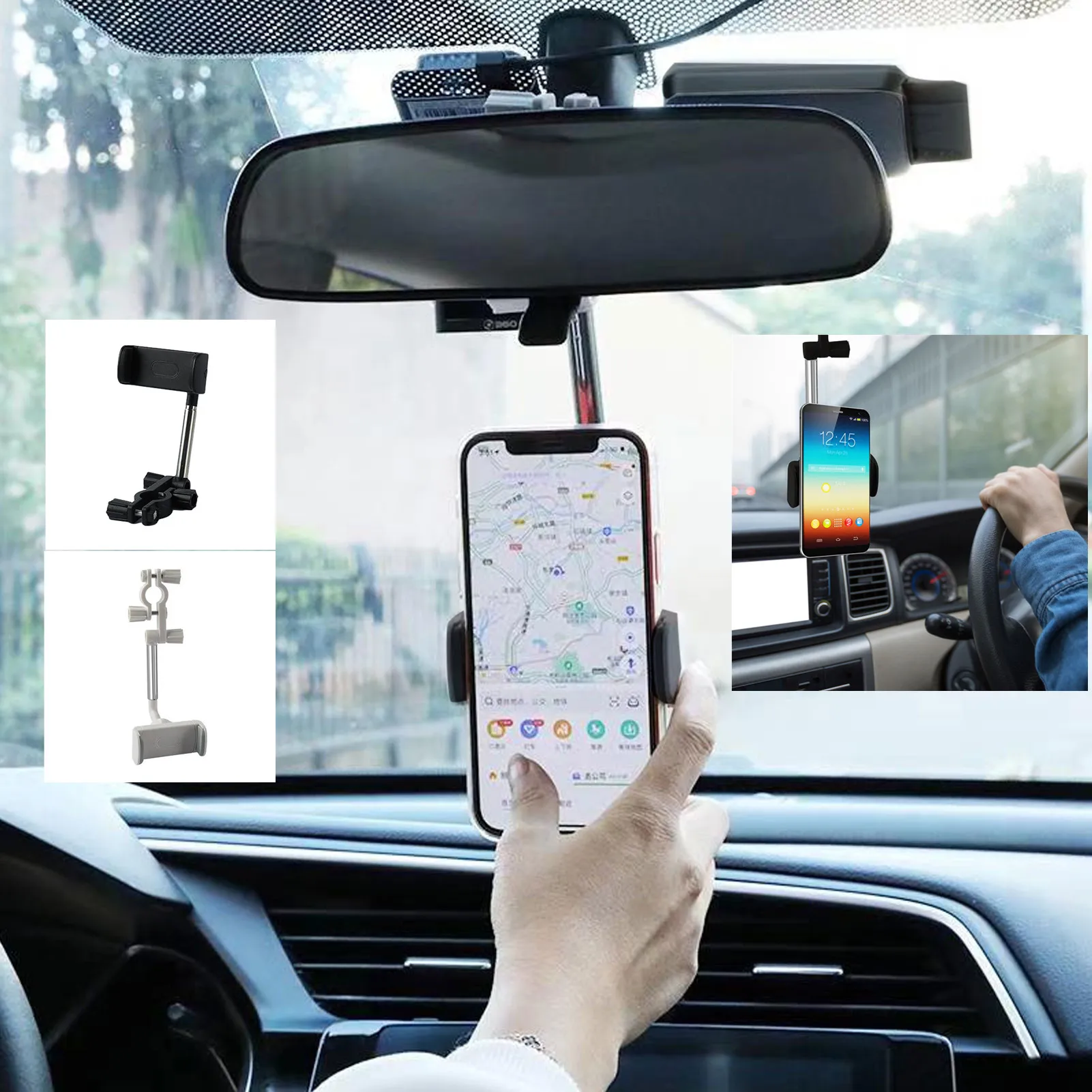 Car Phone Holder 360degree Rotation Telescopic Mobile Phone Holder